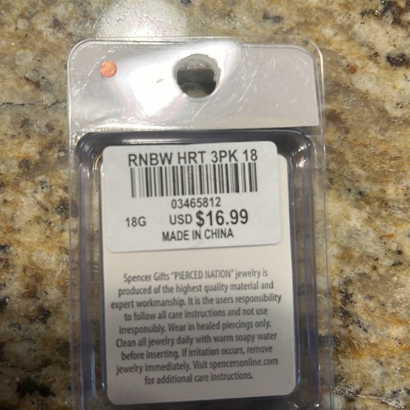 Spencer’s Pierced Nation 18 gauge cartilage piercing 3 pack - NEW/never used - Picture 2 of 2